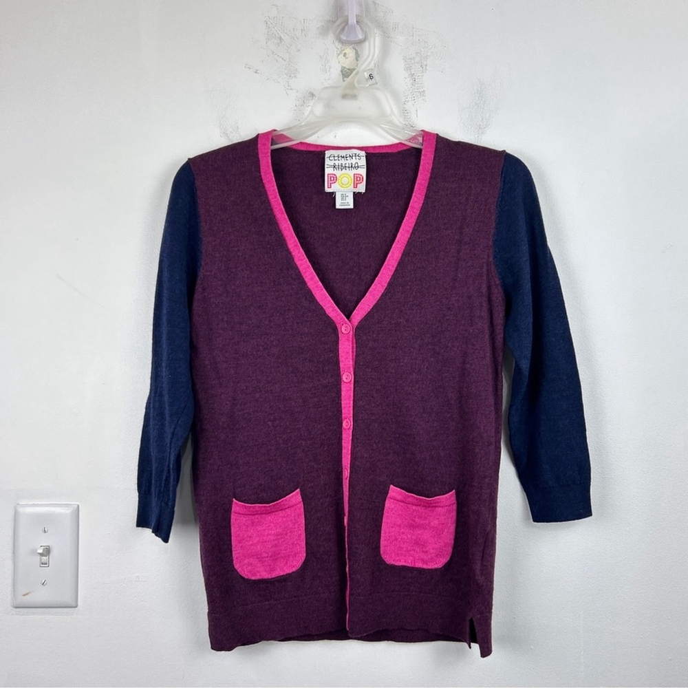Clements Ribeiro Pop 100% Wool Cardigan